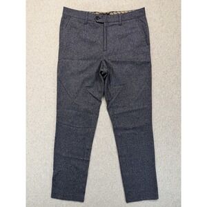 Ted Baker London Wool Cashmere Dress Pants Mens 32R Gray Flat Front Trousers